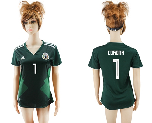 Women's Mexico #1 Corona Home Soccer Country Jersey - Click Image to Close